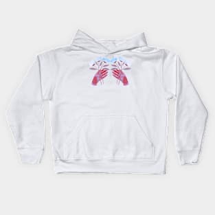 Red hands with blue flowers for you Kids Hoodie